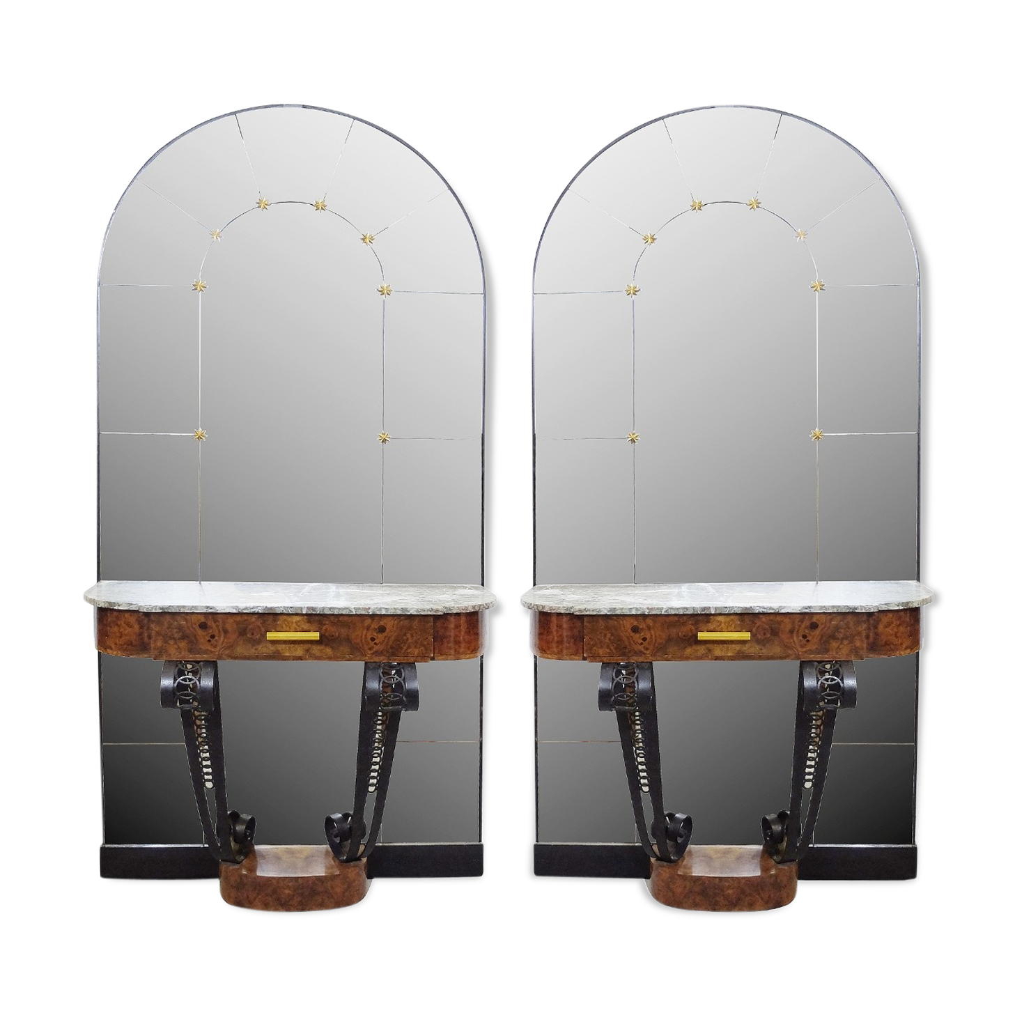 Pair of art deco consoles