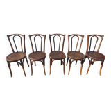 Lot de 5 chaises bistrot Buchon en bois courbé