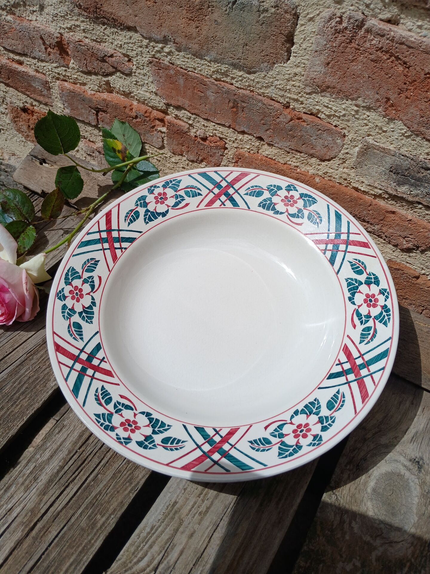 4 antique deep plates from Sarreguemines