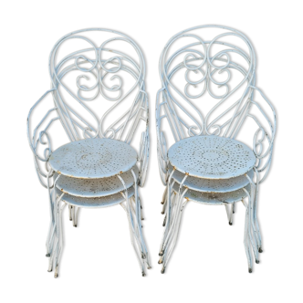 Garden furniture series of 6 garden iron armchairs