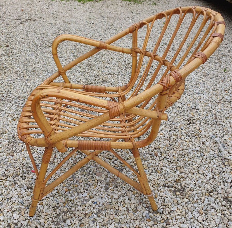 Rattan armchair 70'S