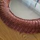 Vintage round rattan mirror