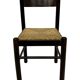 Set of 4 dark brown wooden chairs 70s minimalist design