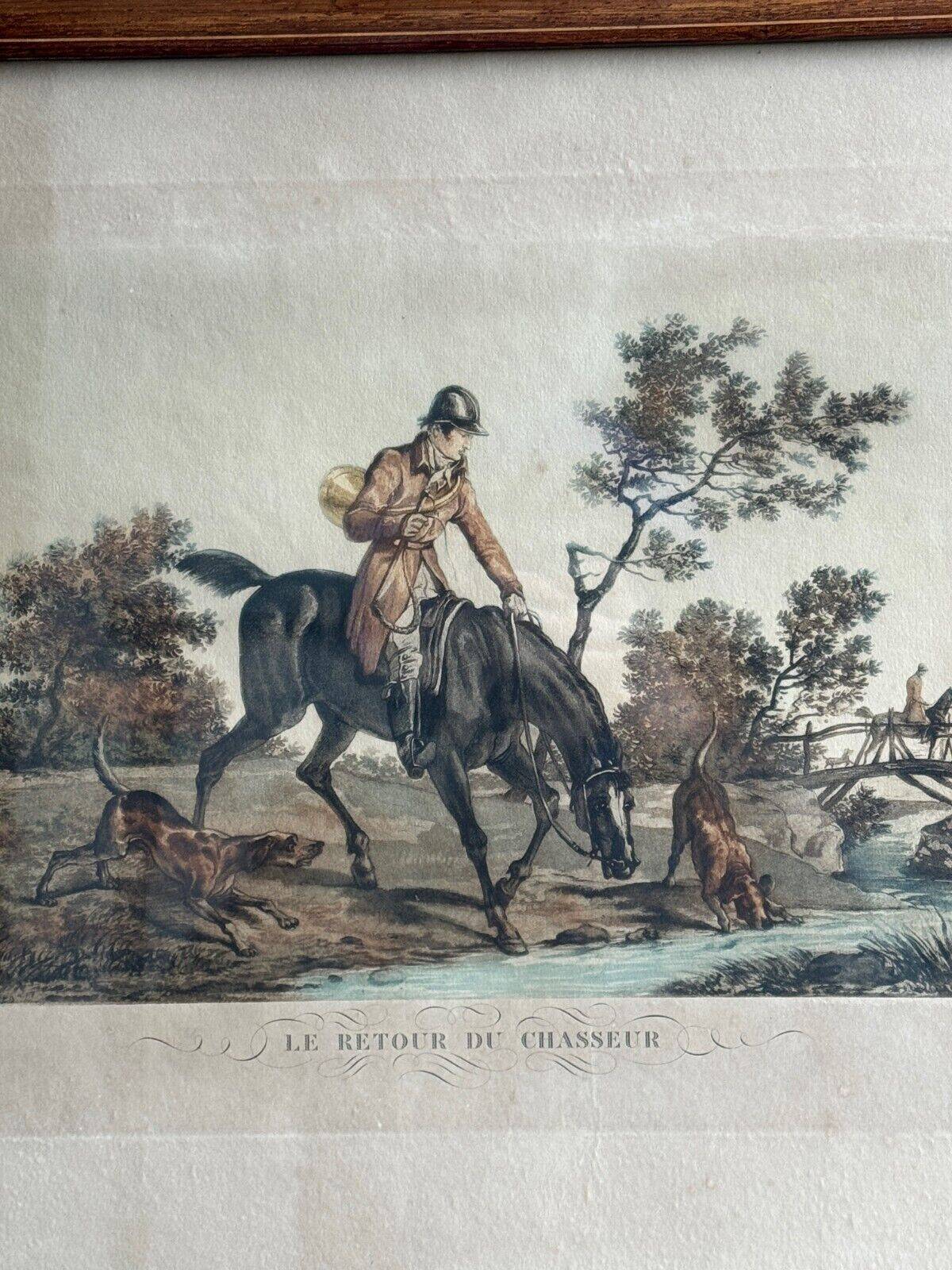 Engraving The Return of the Hunter by C. Vernet early 20th century