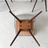 Set of 4 chairs white and gray years 1950