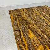 Square Brutalist amber stone coffeetable