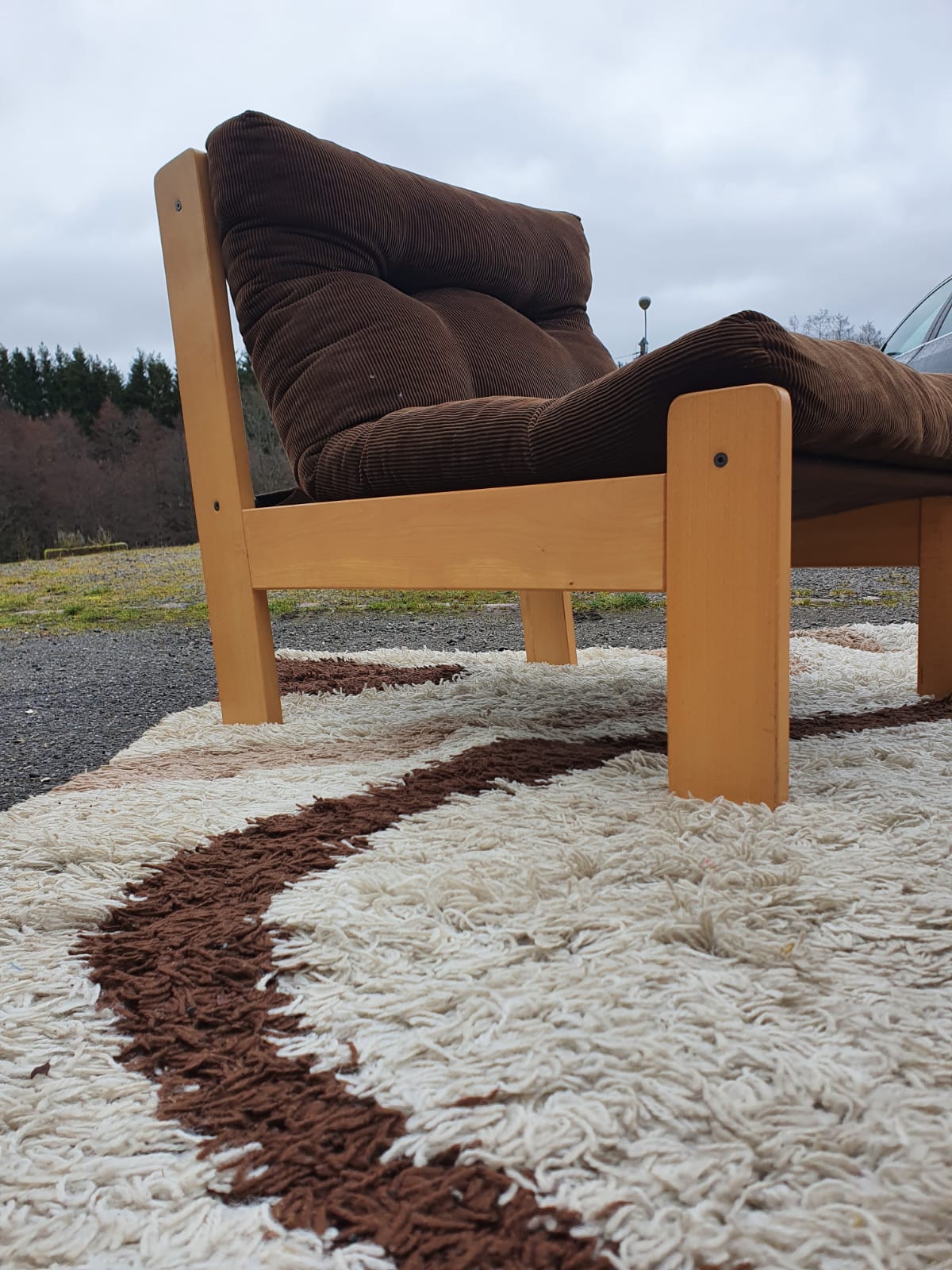 Vintage velvet heater brown year 1970