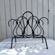 Metal and leather magazine rack, attributed to Jacques Adnet, vintage