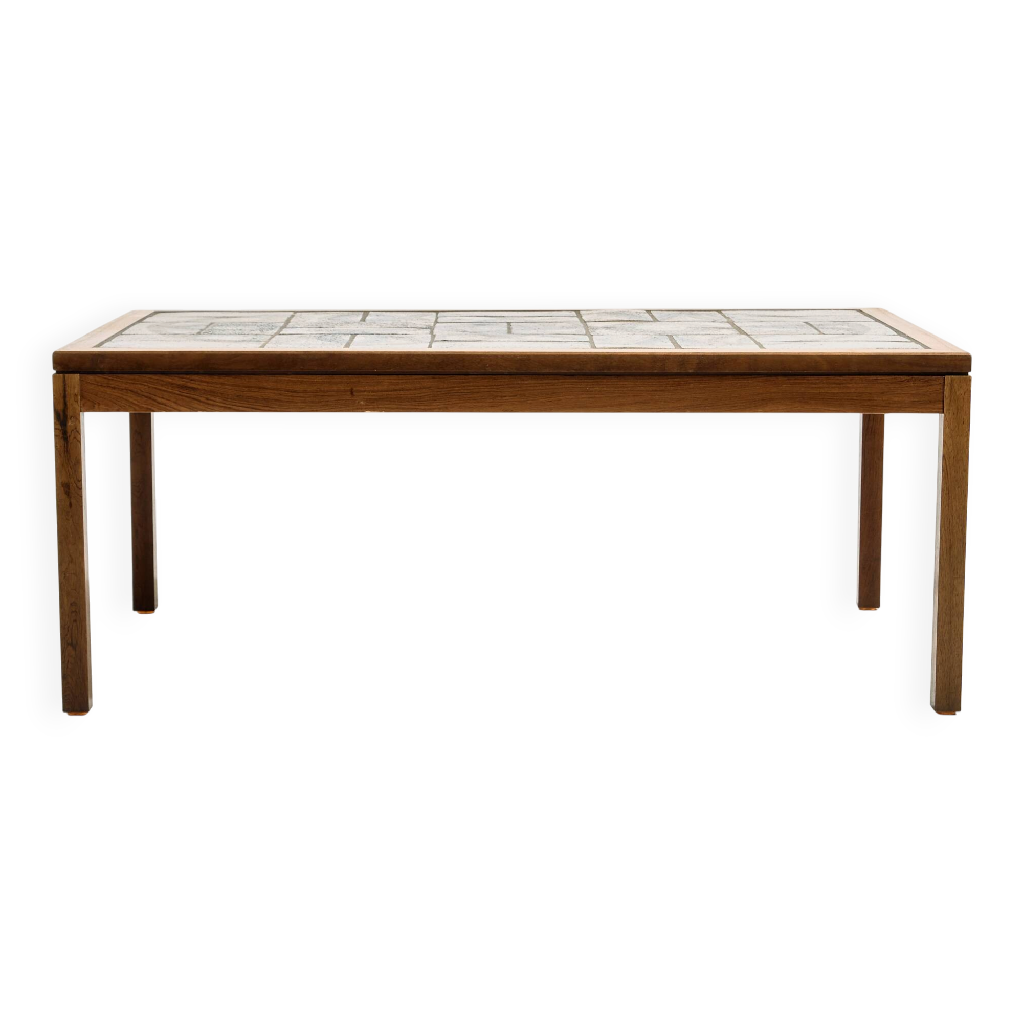 Coffee table in rosewood and ceramic by Lisbeth Sallingboe