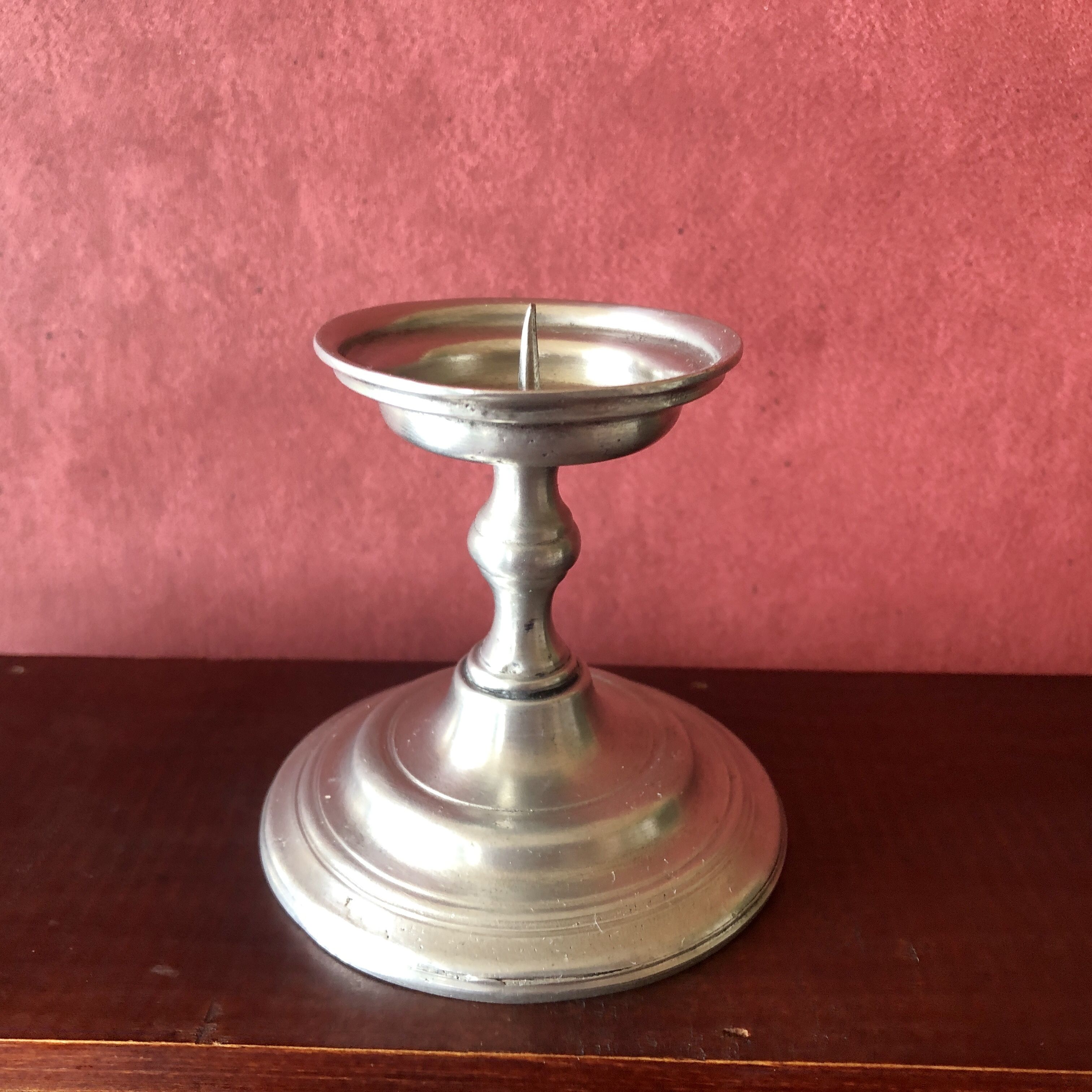 Candle holder prick candle in tin punch lion standing