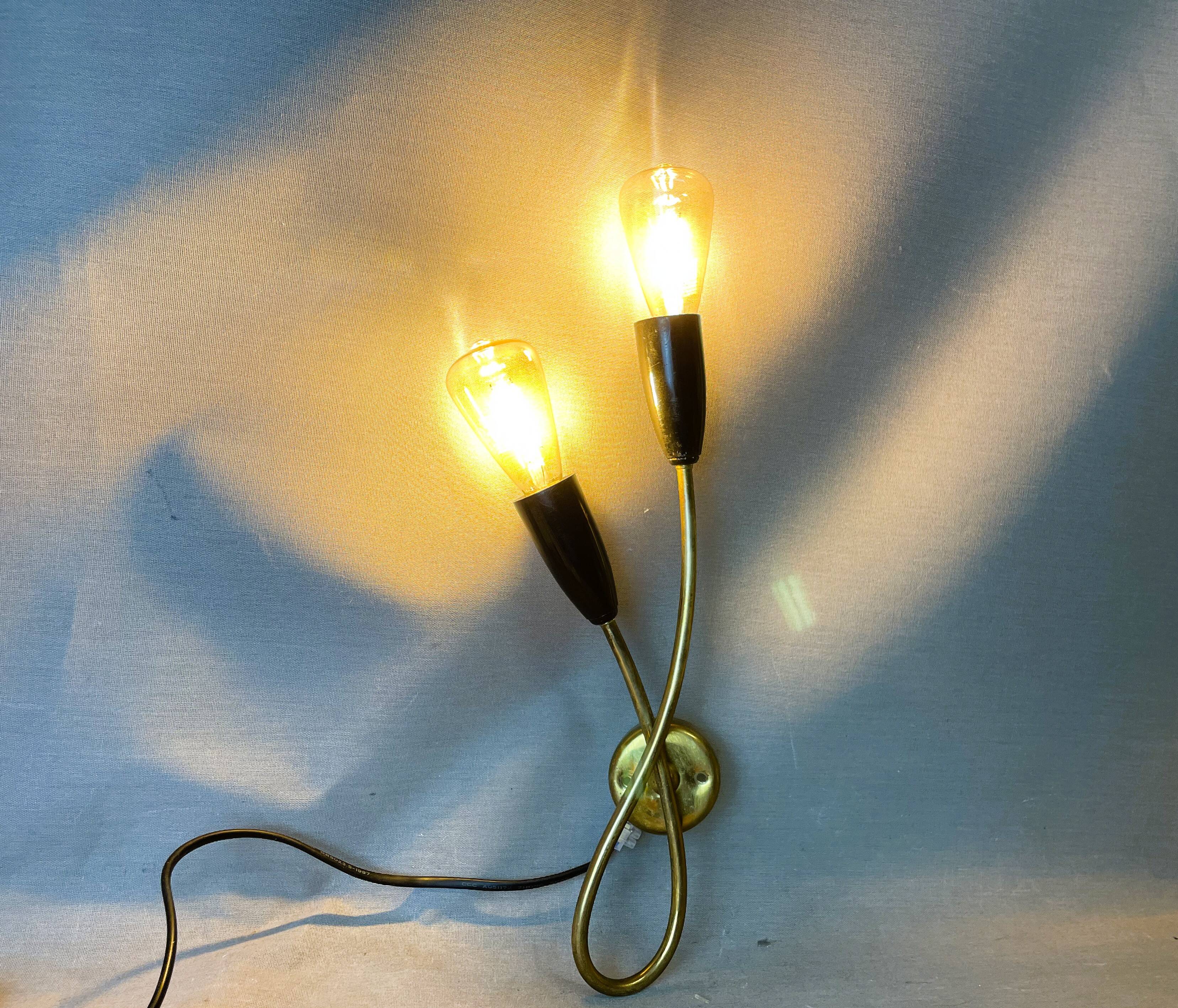 Mid Century double sconce wall lamp