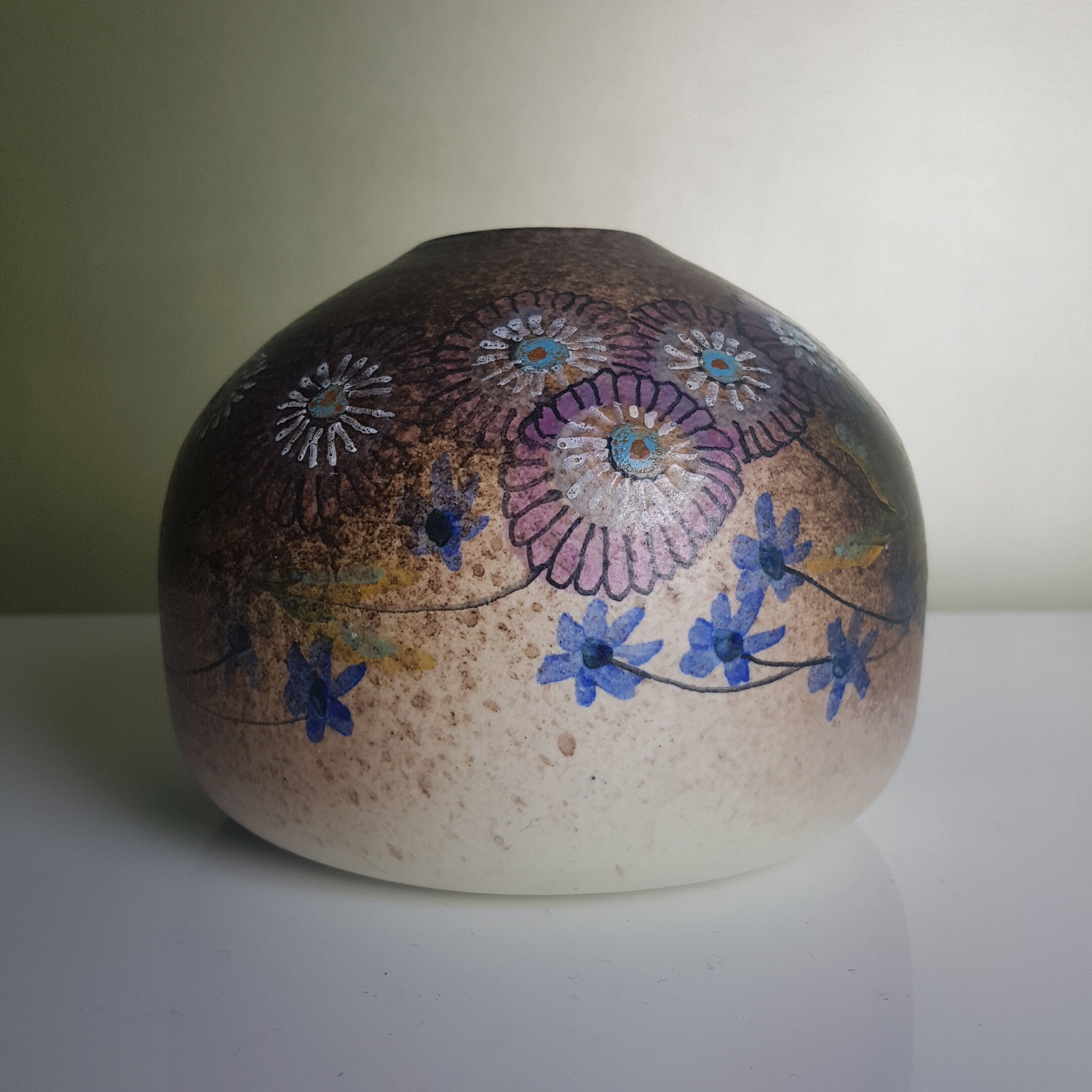 Vase ball décor floral fonck & mateo vallauris
