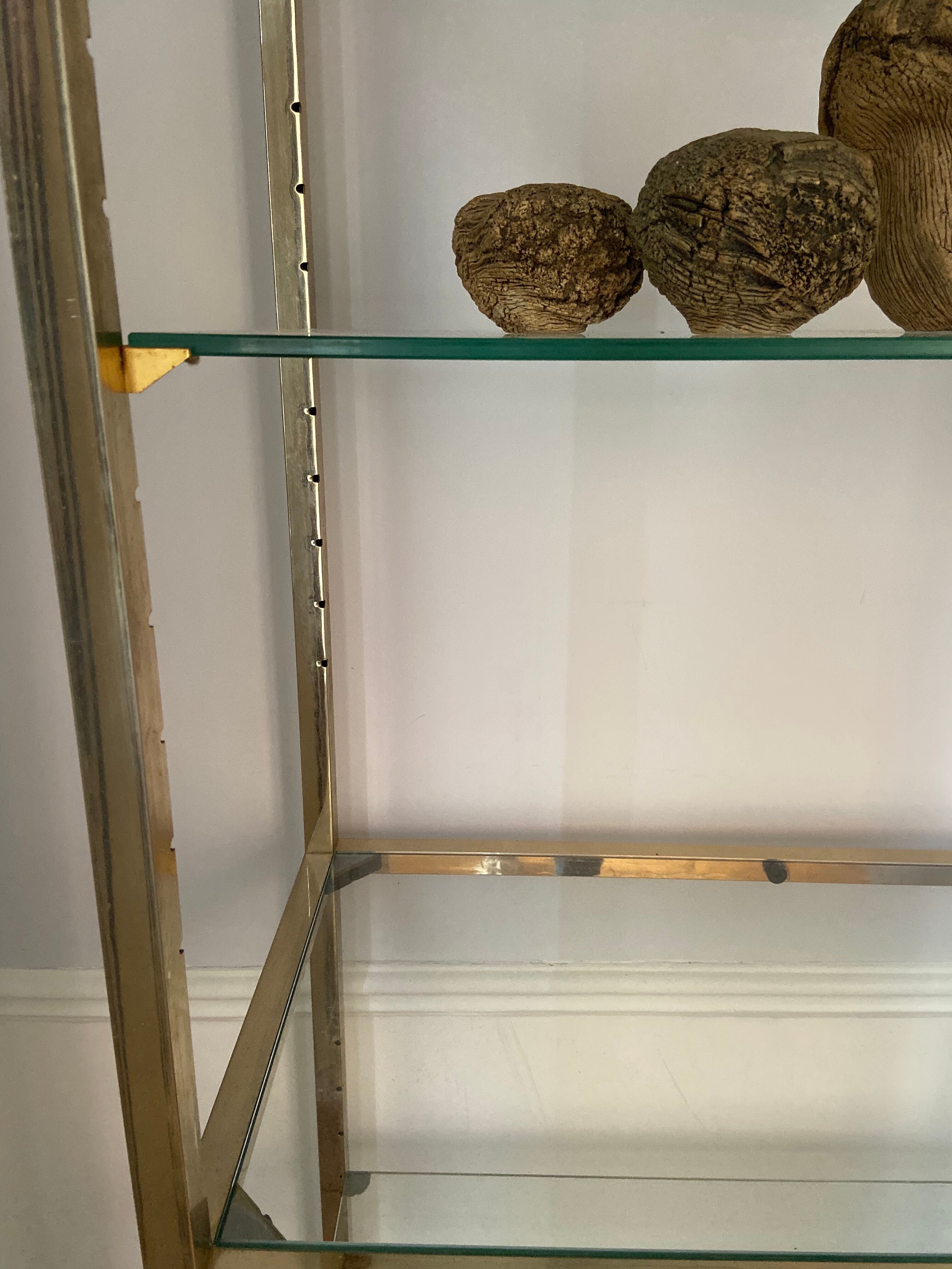 Glass and brass shelf