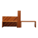 Modular beech set of two room dividers with benches, 1970 Italy