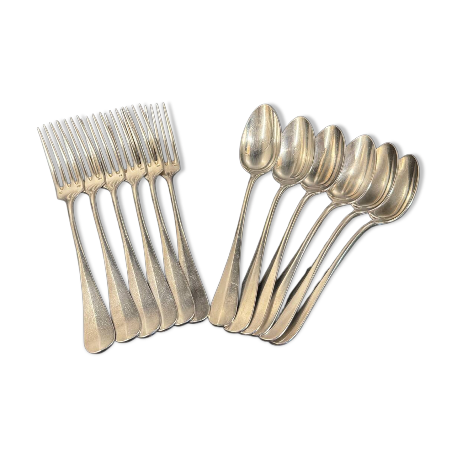 Set of 12 silver-plated cutlery sets, circa 1888