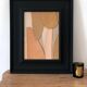 Leather table with a matte black wooden frame