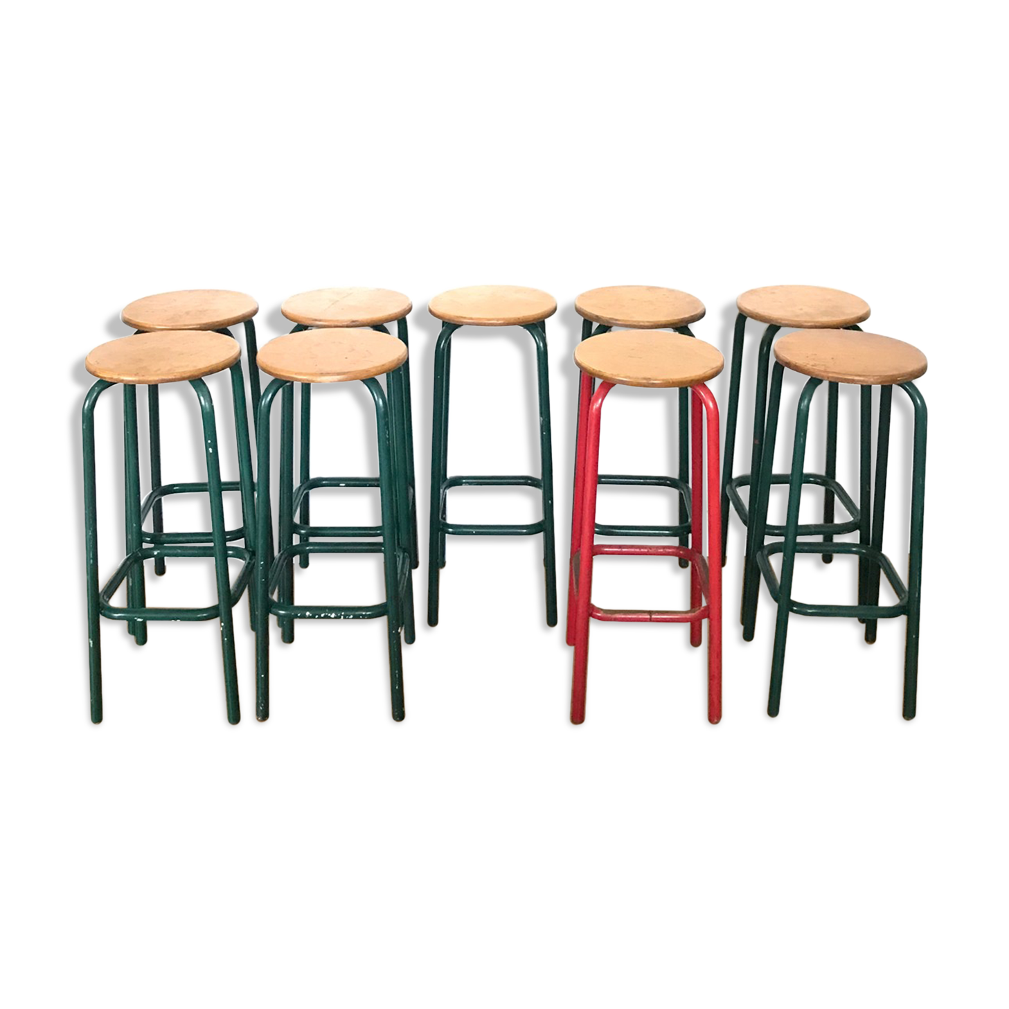 Set of 9 bar stools