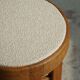 Mid-century Danish stool in oak, reupholstered in boucle wool, circa 1950.