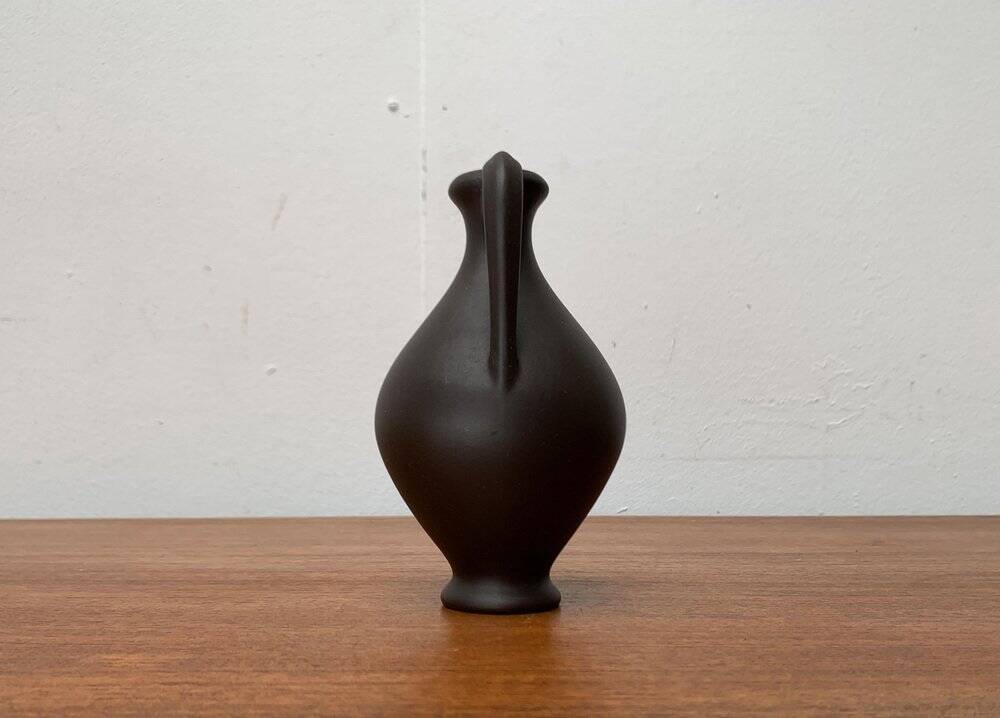 German Minimalist Mid-Century Carafe Vase in Ceramic Wormser Terra-Sigillata, 1960s