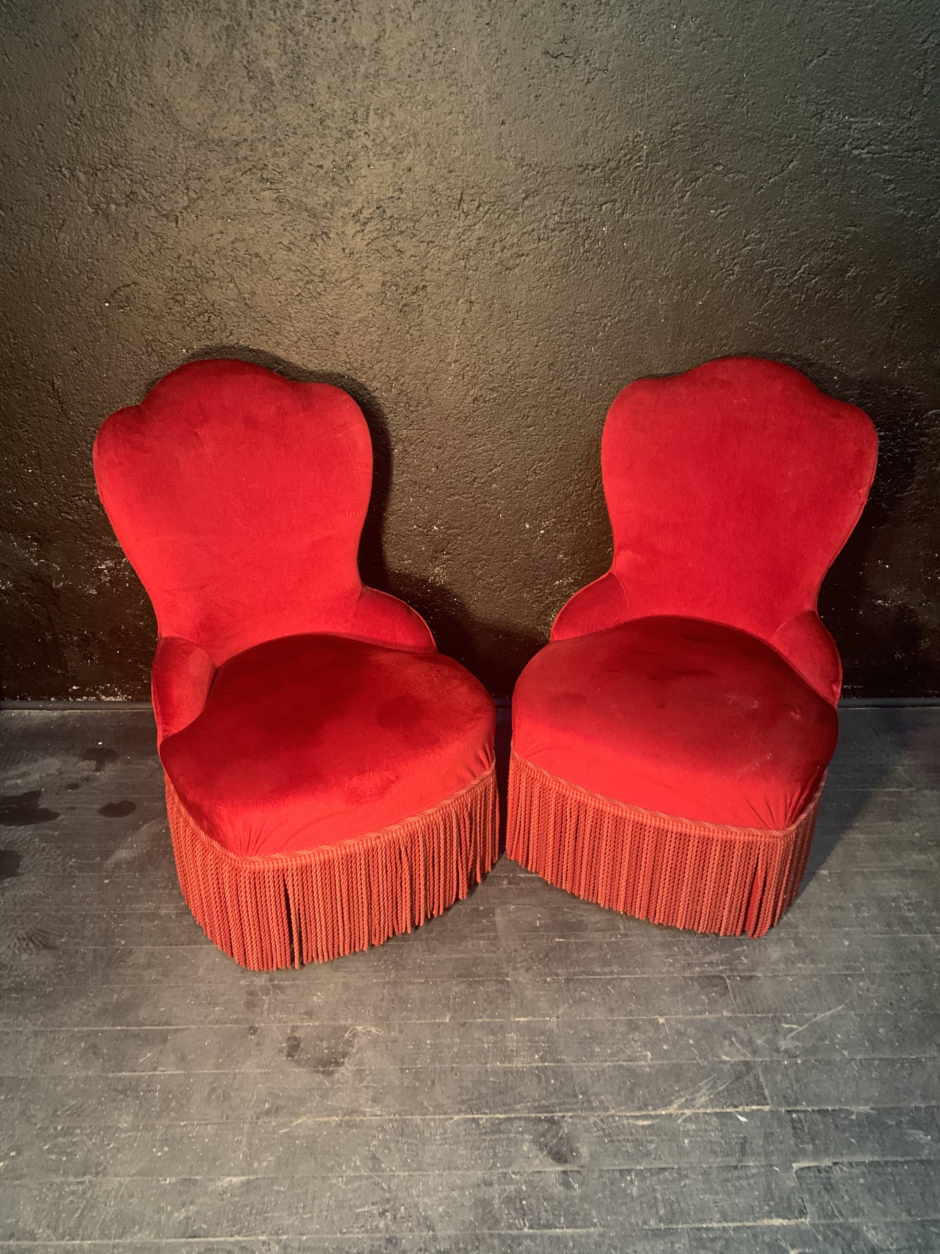 Paire de fauteuils crapaud