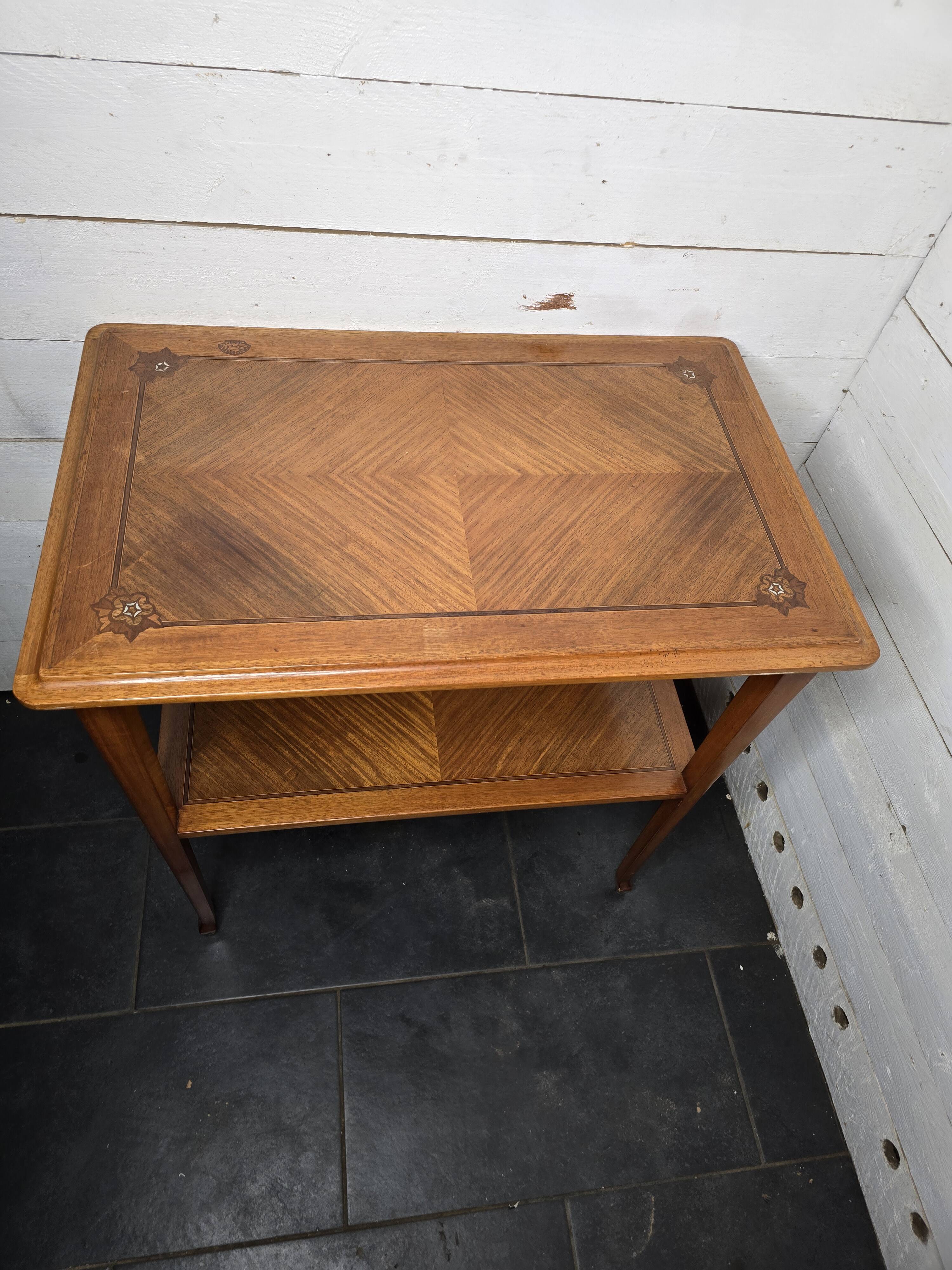 Louis Majorelle Art Nouveau mahogany side table, 1920