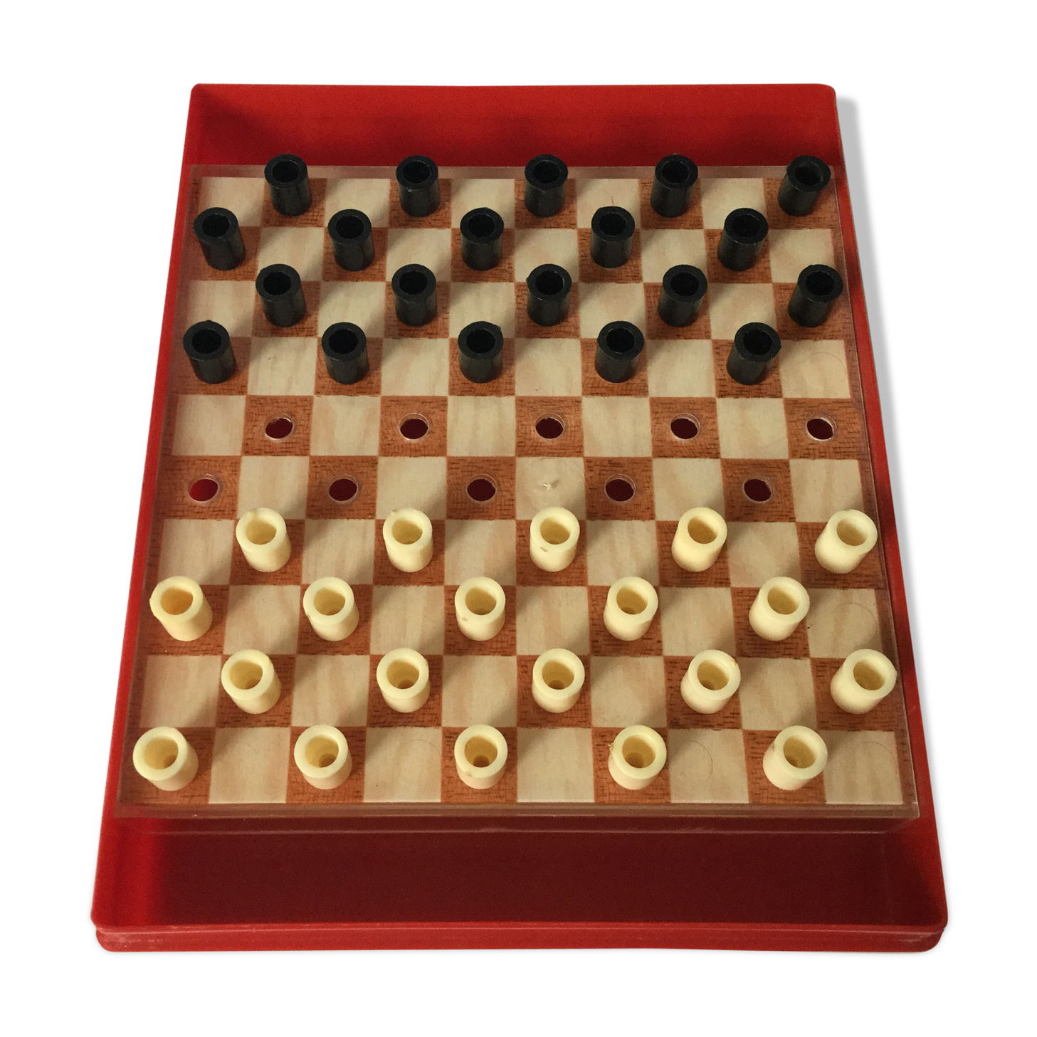 Ancien jeu de dames de voyage