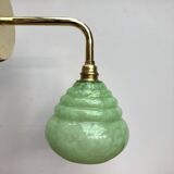 Applique tulipe en verre de Clichy vert mint