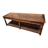 Antique Louis Philippe style draper's table with 2 oak drawers