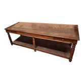 Antique Louis Philippe style draper's table with 2 oak drawers