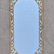 Hollywood Regency Wall Mirror in Brass, Neoclassical Style, 1950s