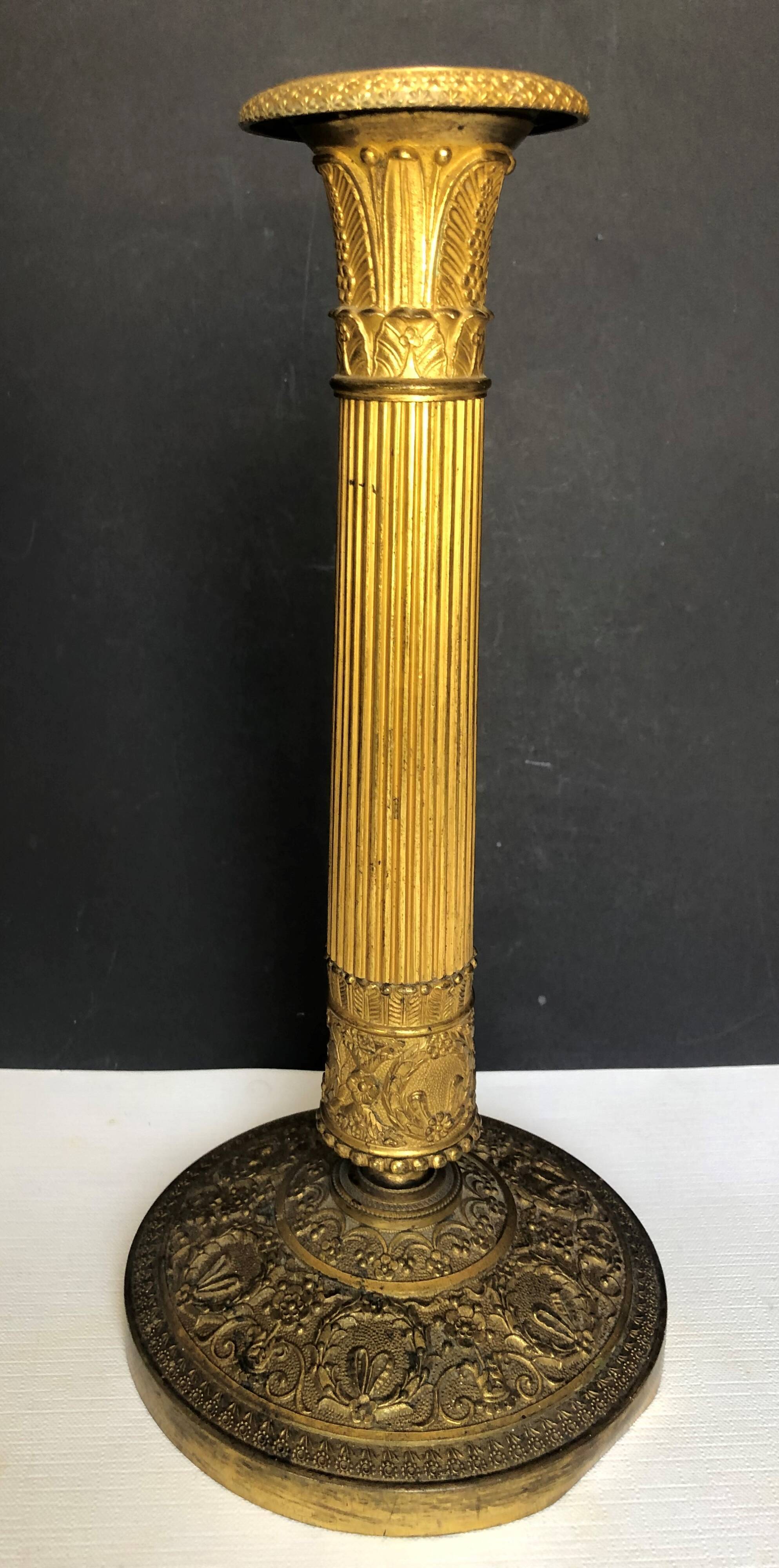 Bougeoir Flambeau en bronze doré