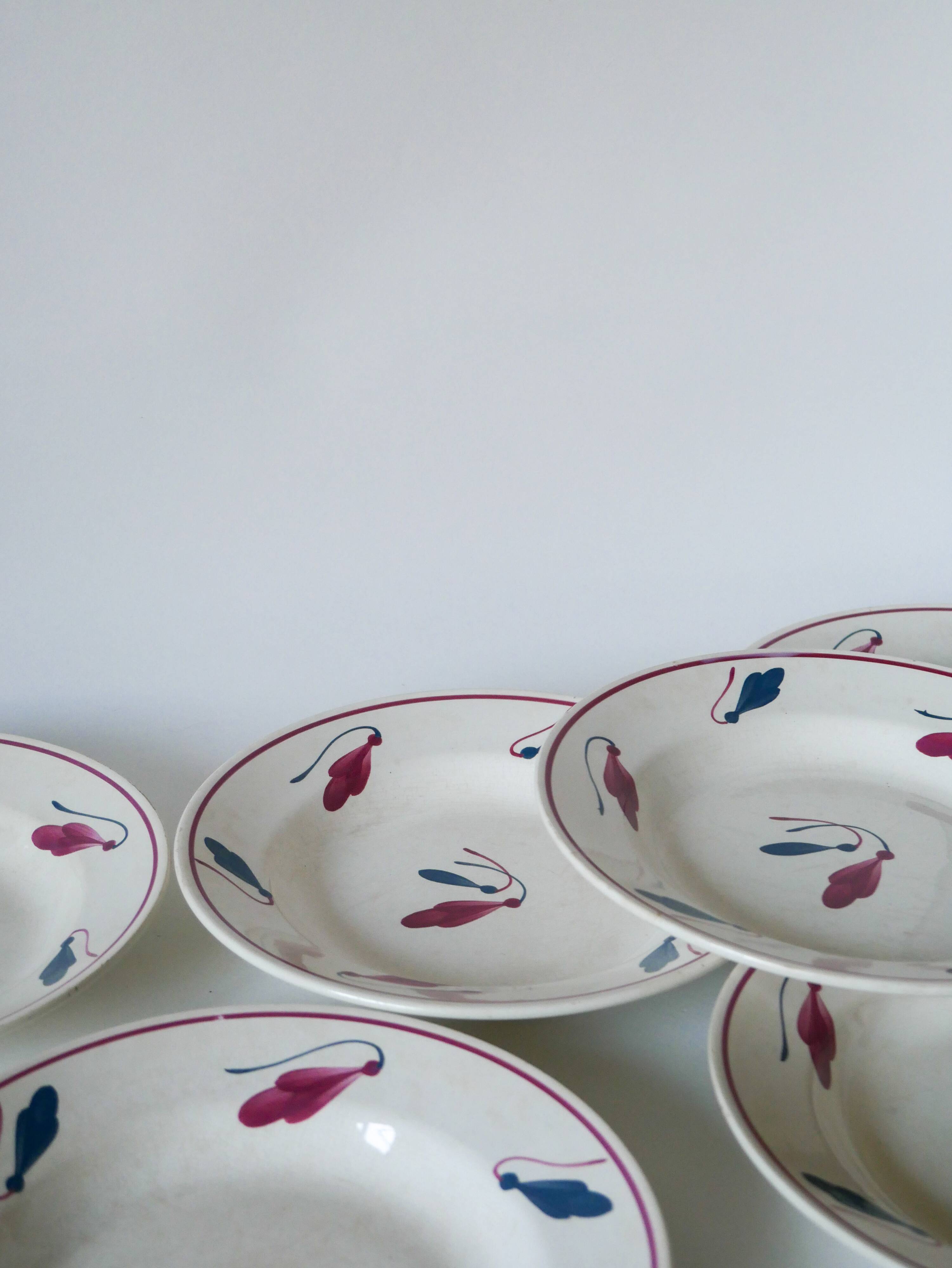 Set of 6 Givors soup plates, Perce-Neige model 1950