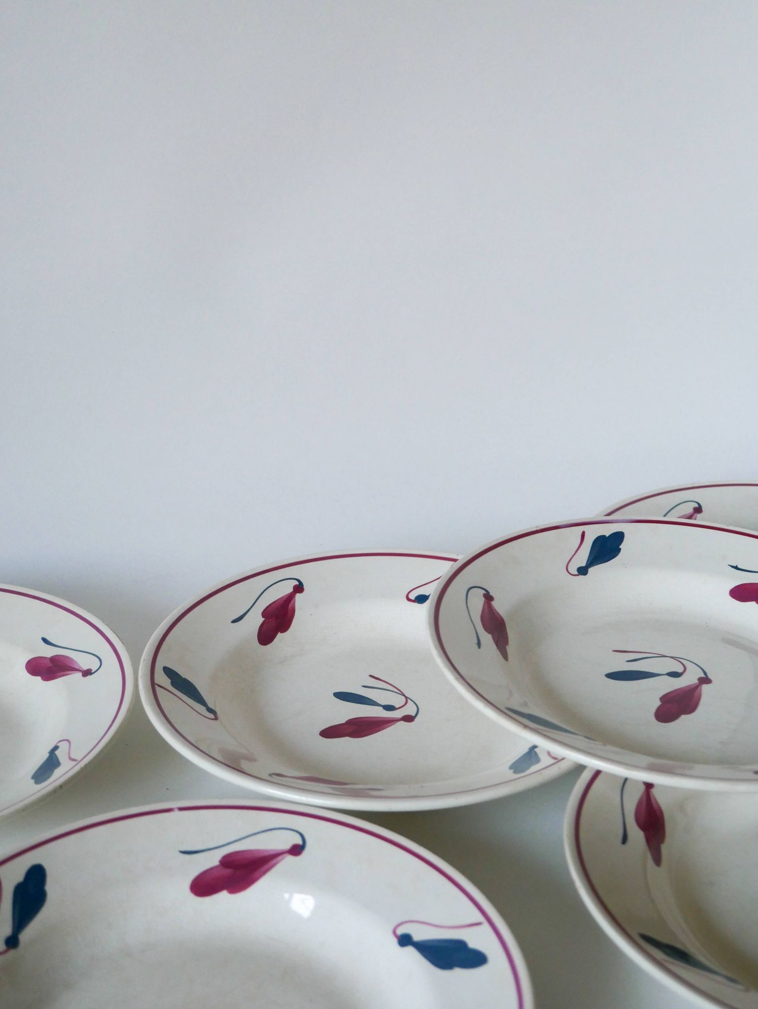Set of 6 Givors soup plates, Perce-Neige model 1950