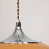 Large Space Age Brown Pendant Lamp from Guzzini, 1960s