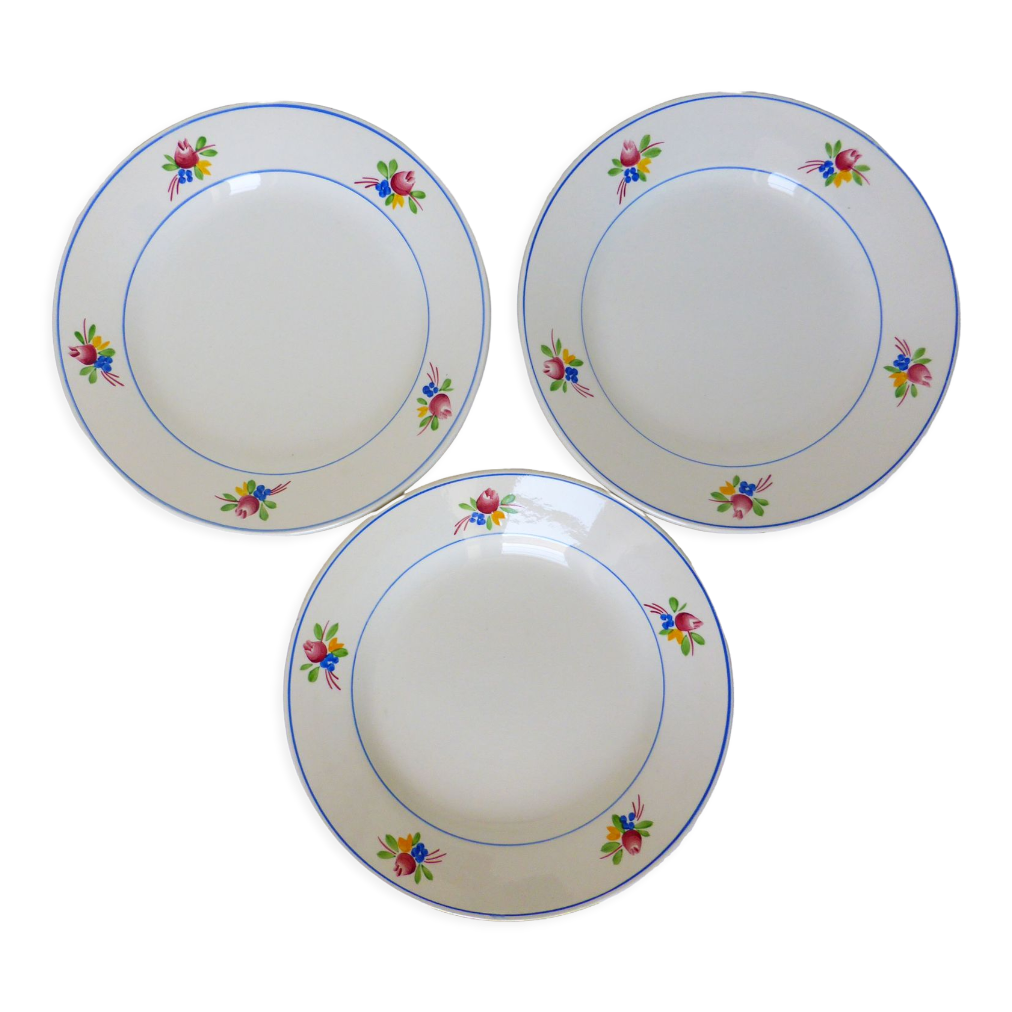 3 flat plates of Gien model Nice