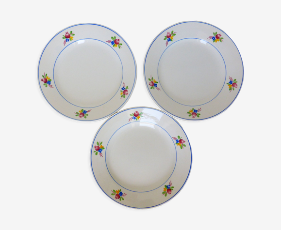 3 assiettes plates de Gien modèle Nice