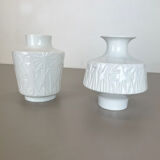 Set of 2 OP Art Biscuit Porcelain Vases by Edelstein Bavaria, Germany, 1970s