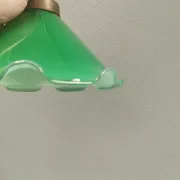 Small hanging lamp with double-layered glass, brass top, 1980s Denmark