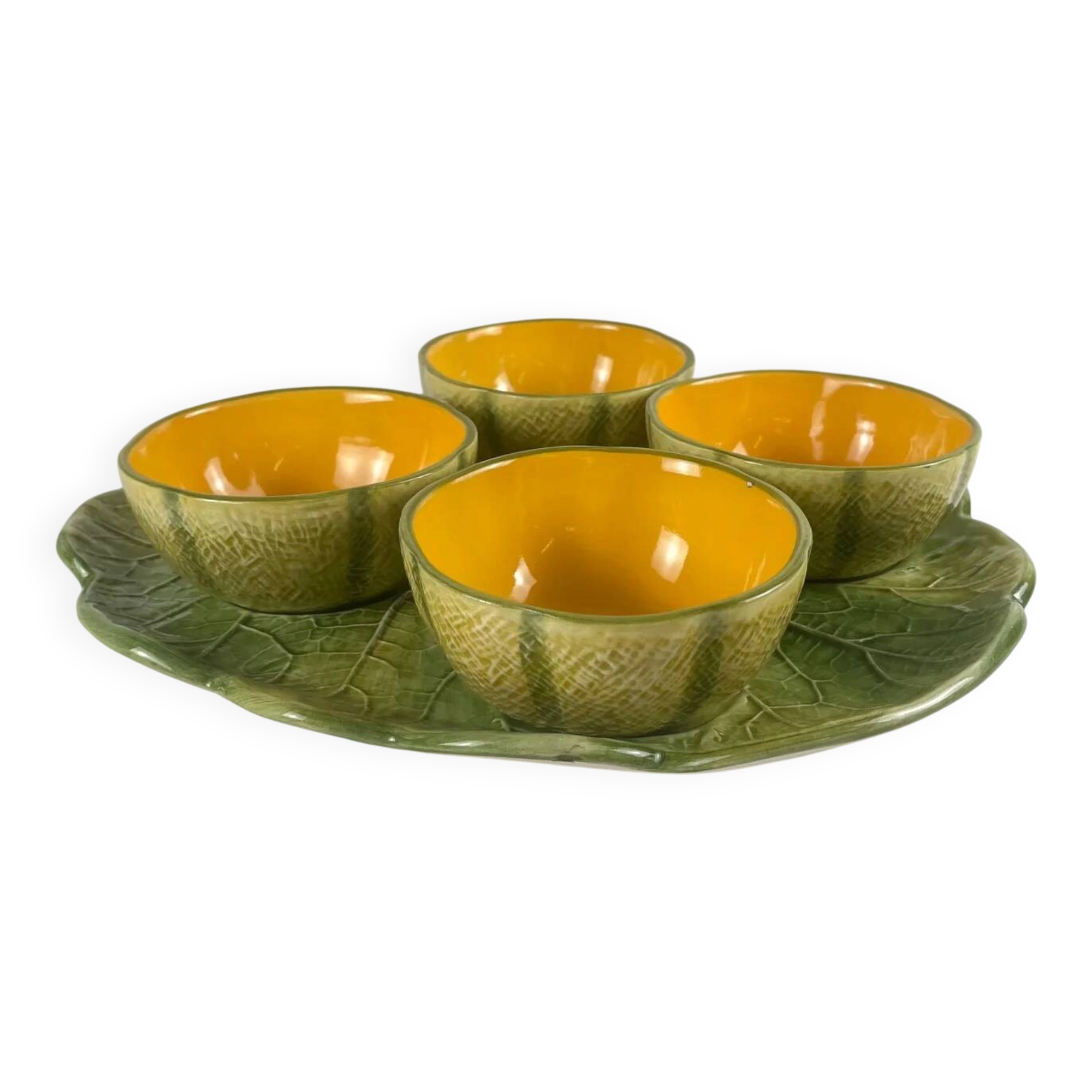 Melon service in earthenware for 4 people, 20th century