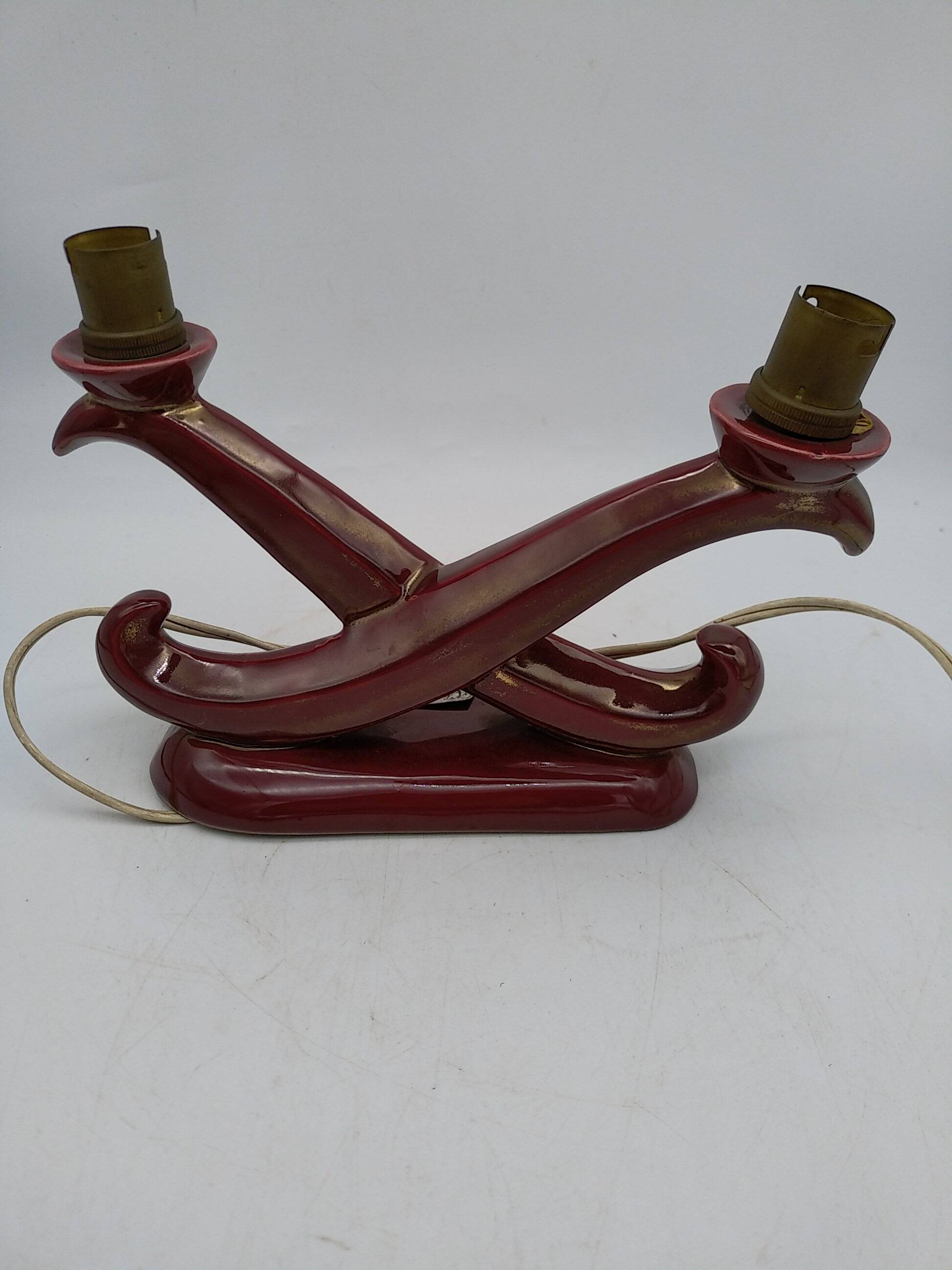 St clément candlestick lamp. bordeaux art deco ceramic