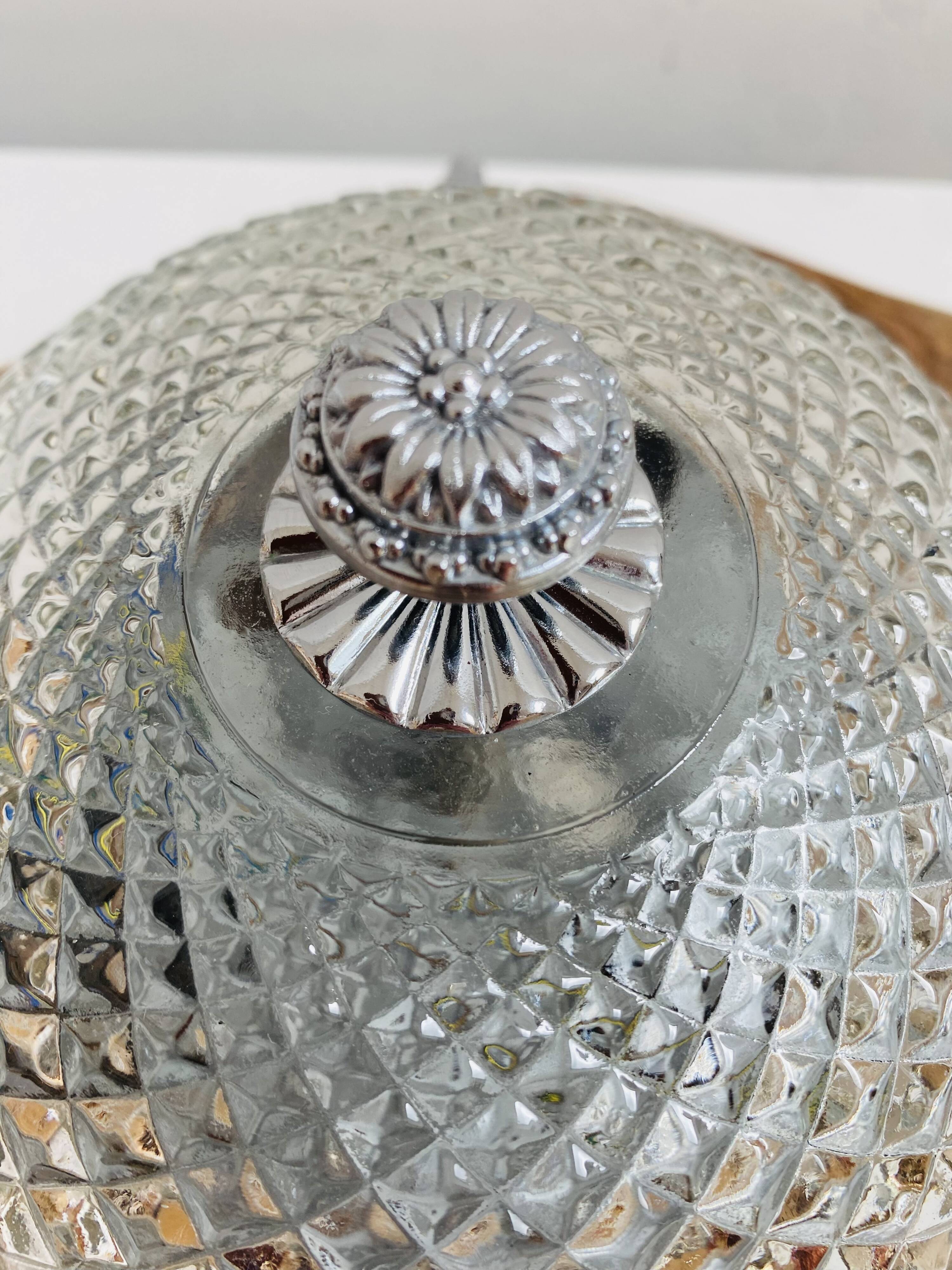Pair of chrome-plated glass sconces