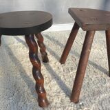 Set 2 nature deco milking stools