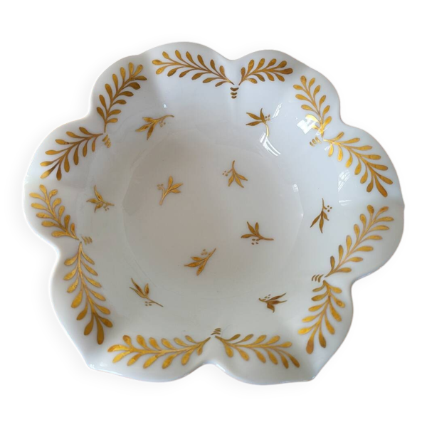 Coupelle en Porcelaine de Limoges Blanche et Or