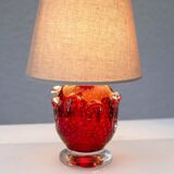 Red crystal glass lamp by Börne Augustsson for Åseda