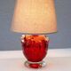 Red crystal glass lamp by Börne Augustsson for Åseda