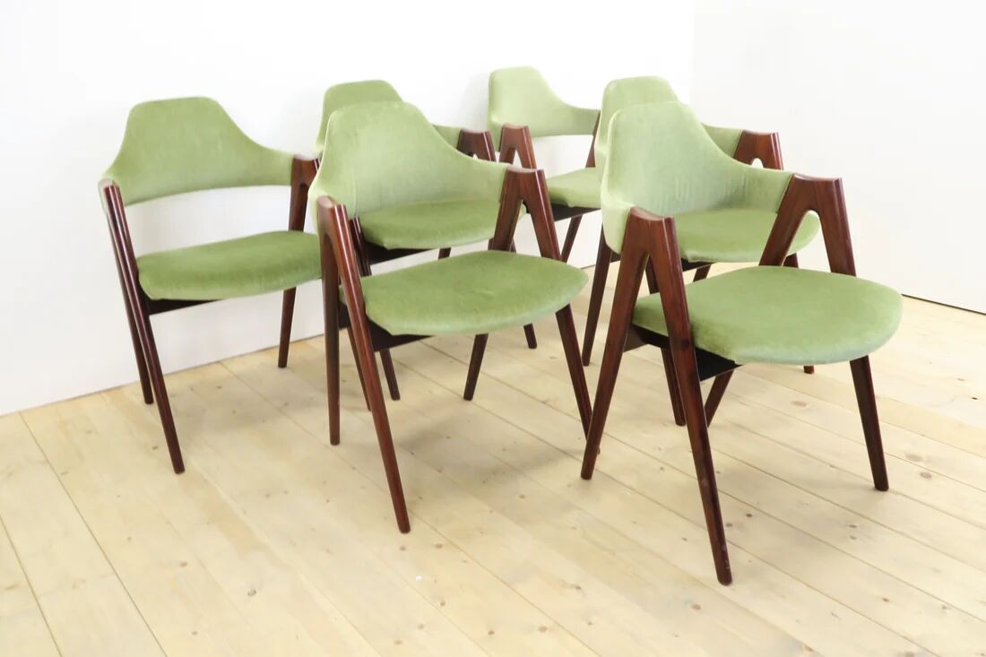 Ensemble de 6 chaises Compass par Kai Kristiansen, années 1960
