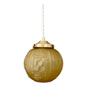 Suspension globe vintage - jaune