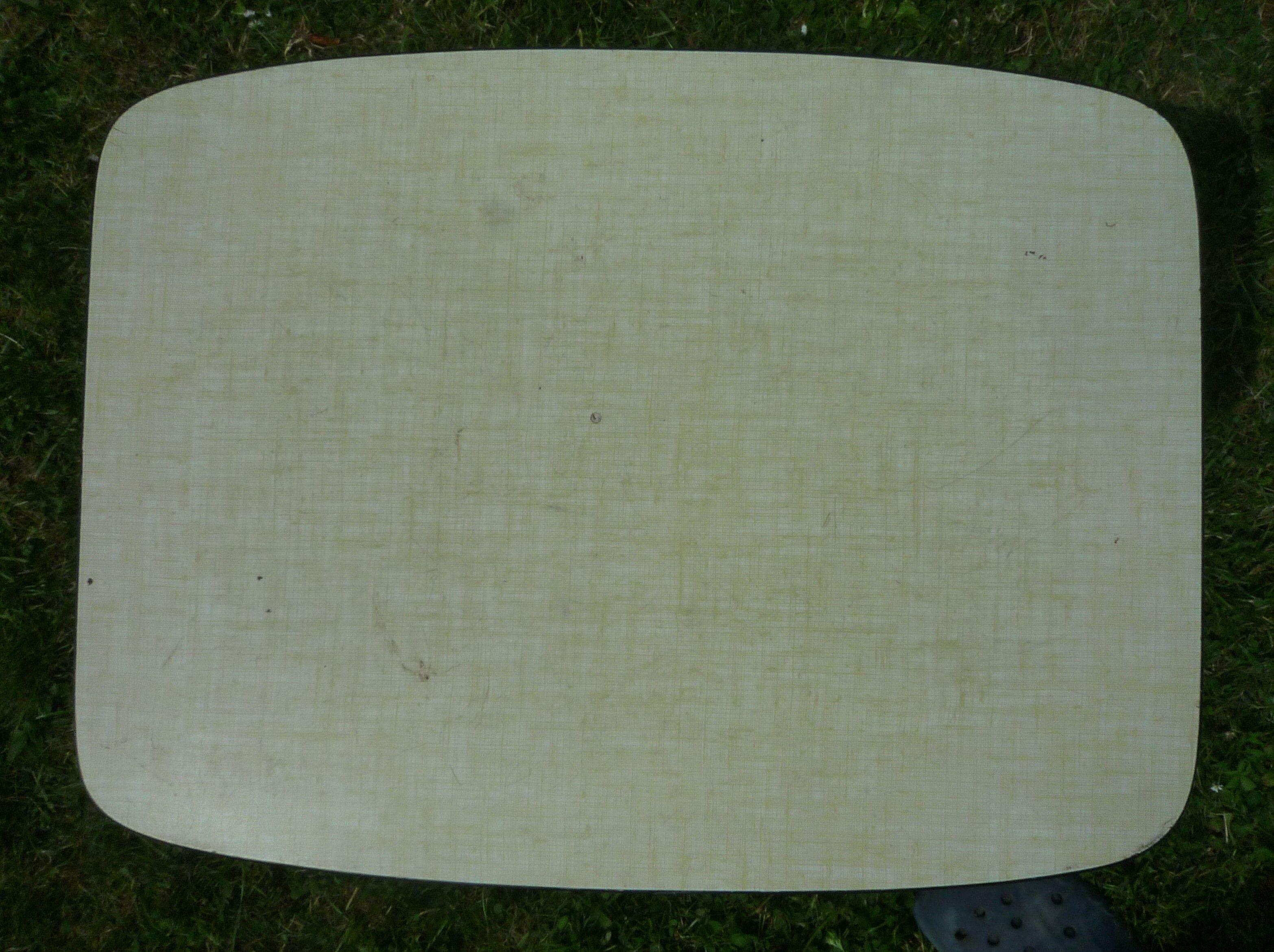 Retractable kitchen stepladder, wood and formica, vintage 60s