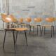 Lot de 6 chaises Tchèque " Kovonax " type école, chrome et bois 1960