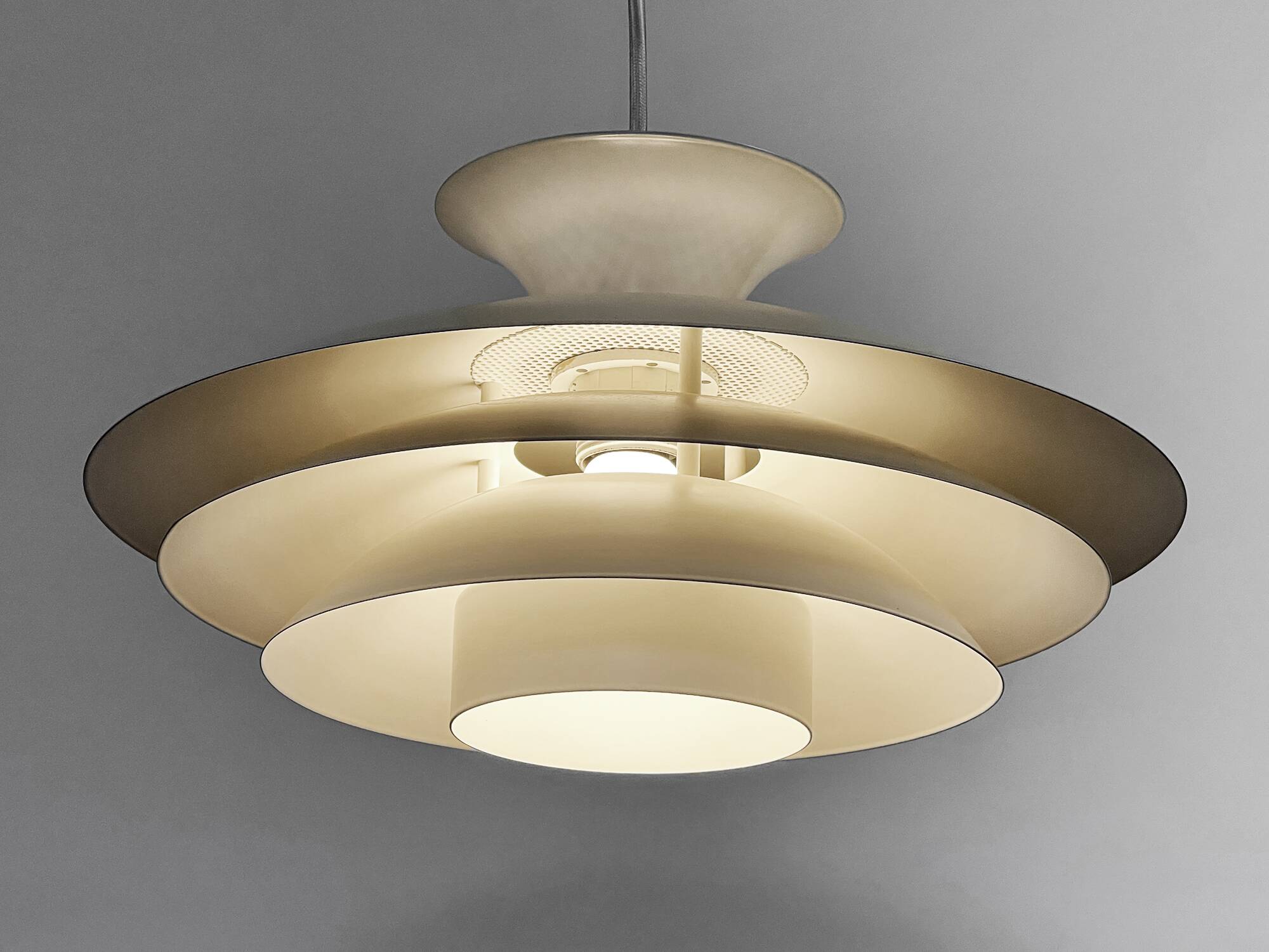 Large multi layer pendant light "Agat" by TOP Lamper. Denmark 1970s